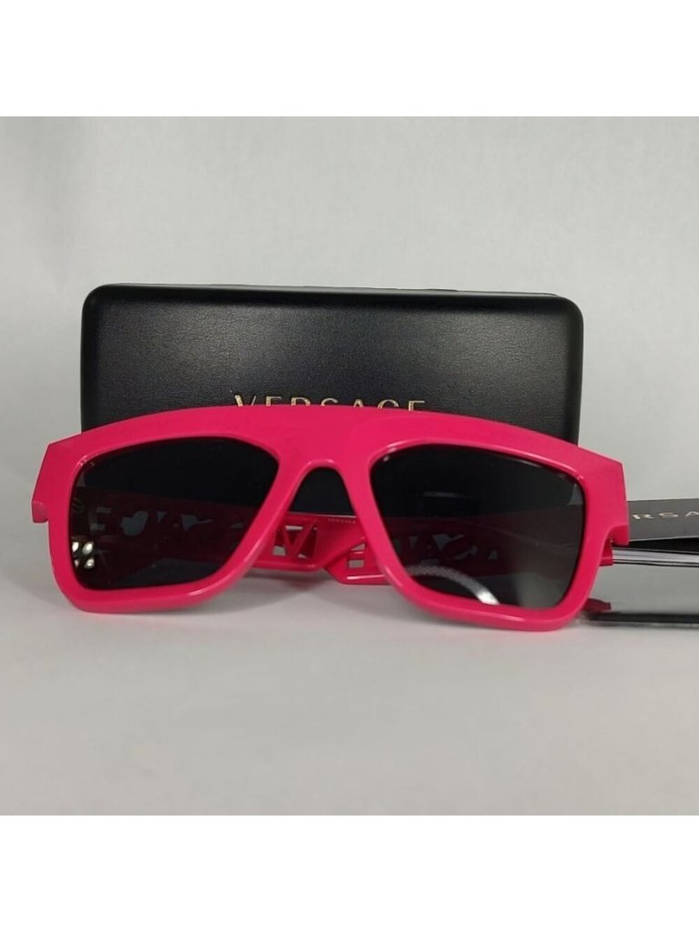 VERSACE VE4430 536787 Fuxia Pink Rectangular Logo Spell Out - Picture 8 of 11